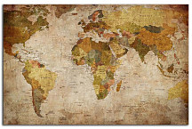 Zľava -60%, Obraz Stará mapa sveta zs29162, 140x95cm
